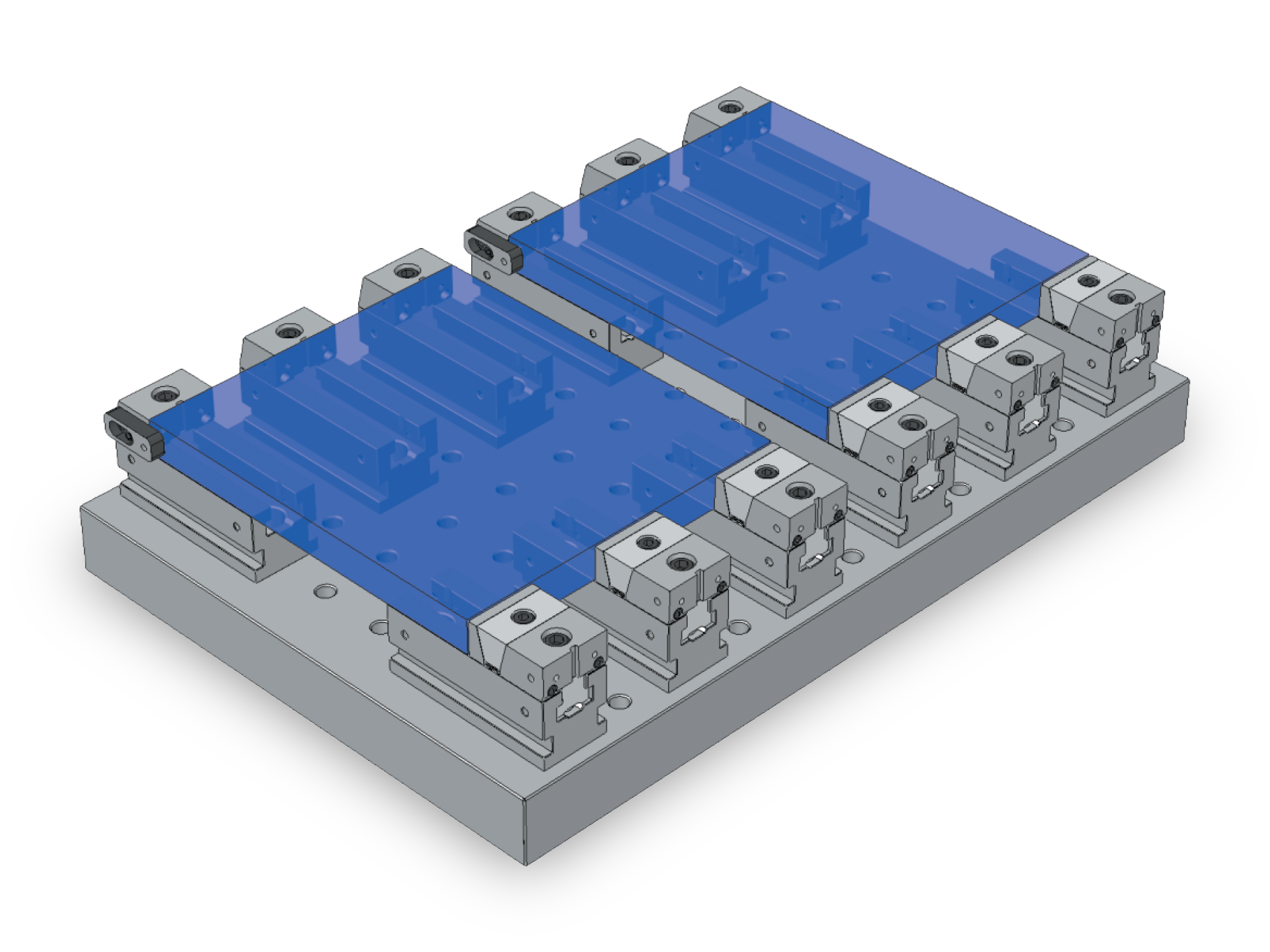 Use vises in tandem to grip extra large parts.