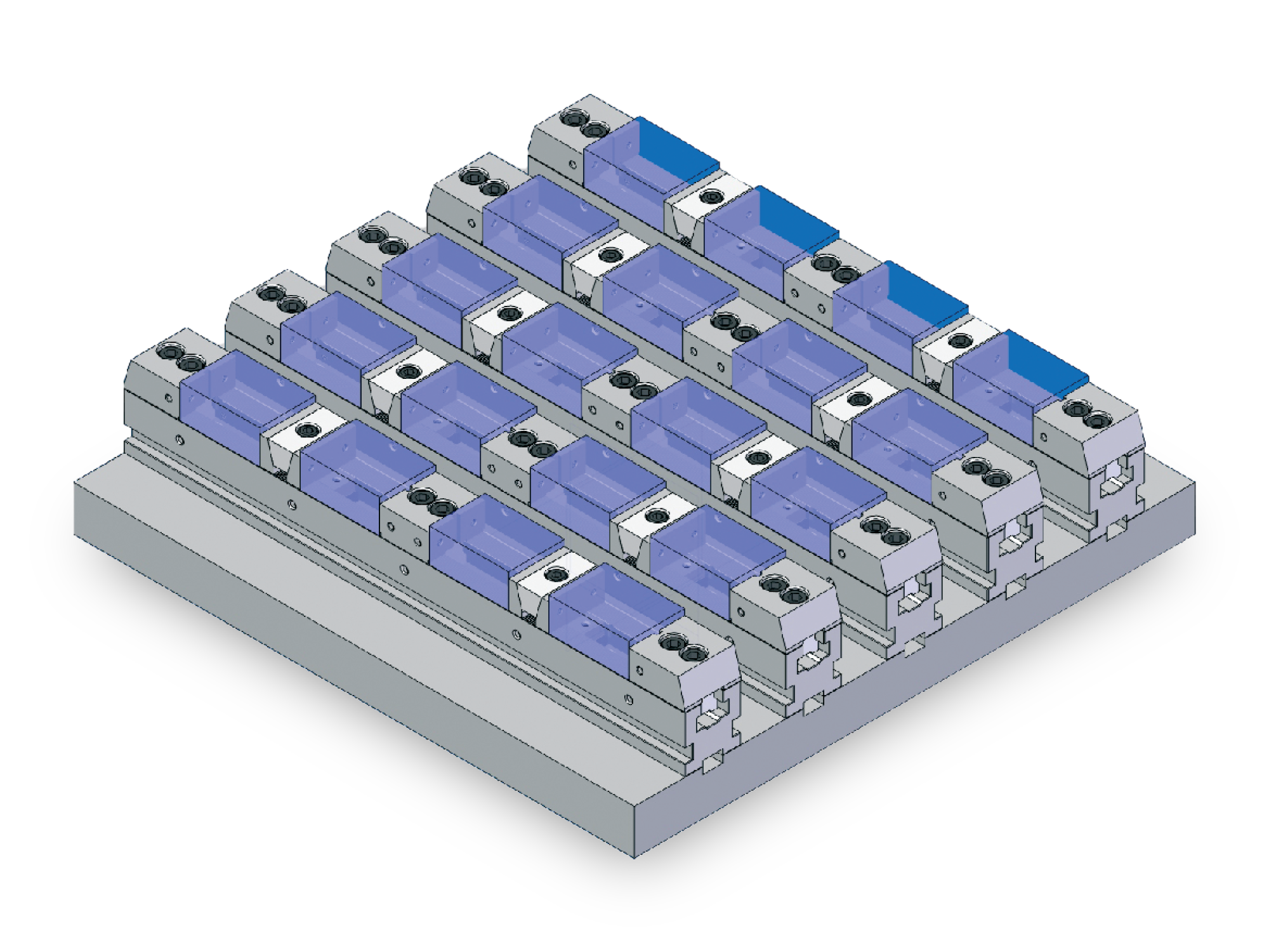 Get more parts in a smaller footprint with our two-way clamping/high-density SVF-BE Vise.